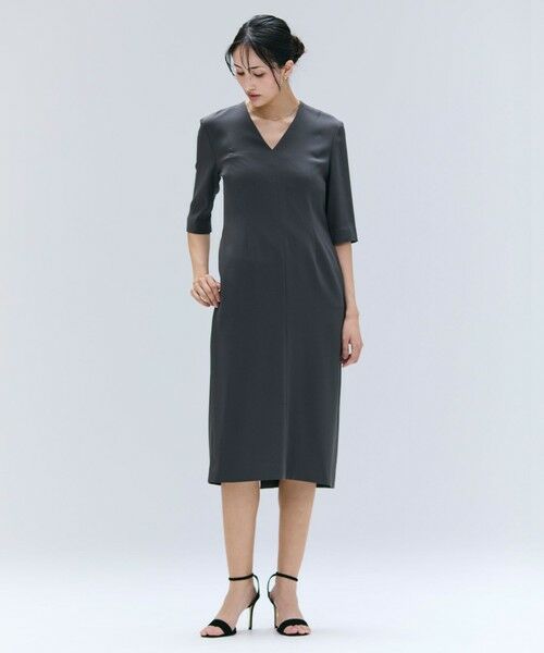 BEIGE, / ベイジ, ロング・マキシ丈ワンピース | 【洗える・L-size】CINDY / Vネックハーフスリーブワンピース | 詳細5