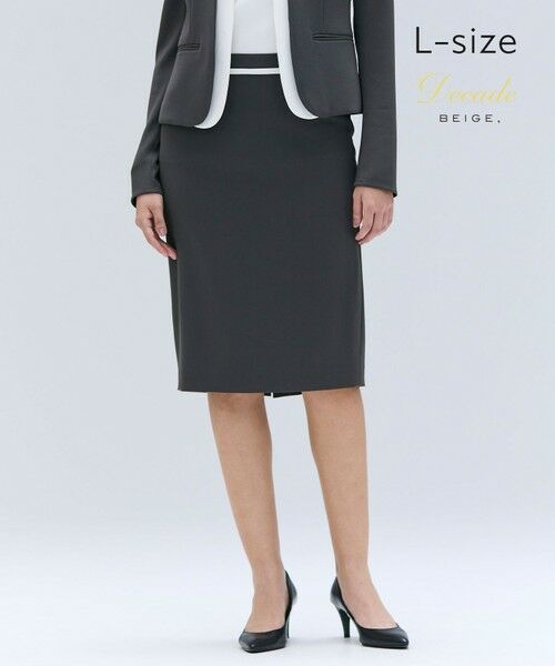 BEIGE, / ベイジ, ミニ・ひざ丈スカート | 【洗える・L-size】CINDY / タイトスカート(C.Gray x White)