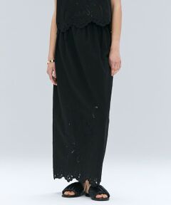 BEIGE, / ベイジ, ミニ・ひざ丈スカート | 【洗える】GALLERIA / コットンエンブロイダリーIラインスカート