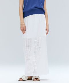 BEIGE, / ベイジ, ミニ・ひざ丈スカート | 【洗える】PICCOLO / パンチングドットIラインスカート