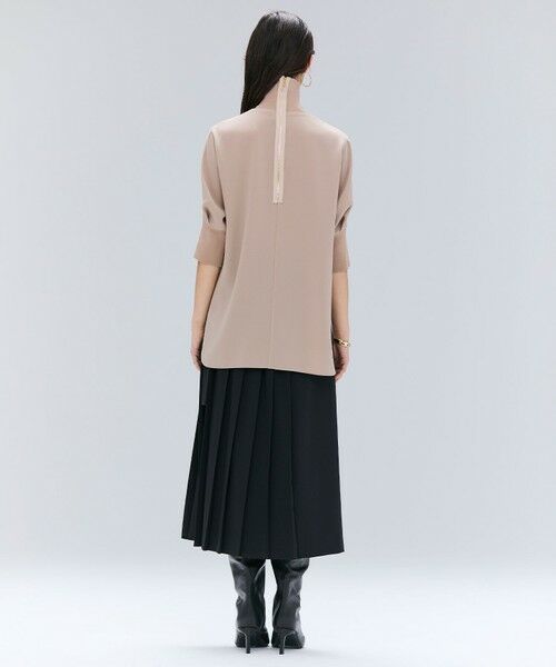 BEIGE, / ベイジ, シャツ・ブラウス | 【洗える】FLEUR / ニットコンビハイネック半袖ブラウス | 詳細14