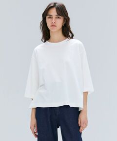 BEIGE, / ベイジ, カットソー | 【洗える・GLOW ８月号掲載】S.BABILA / スリットネックオーバーサイズTシャツ