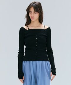 BEIGE, / ベイジ, カットソー | 【洗える・BAILA 10月号掲載】MARINO / 2WAYリブコンパクトカーディガン