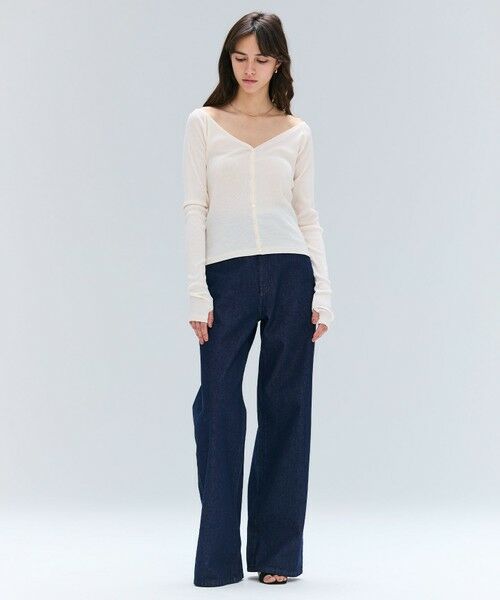 BEIGE, / ベイジ, カットソー | 【洗える・BAILA 10月号掲載】MARINO / 2WAYリブコンパクトカーディガン | 詳細3