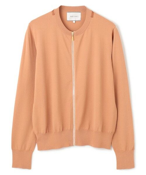 BEIGE, / ベイジ, ニット・セーター | 【洗える】NADIA / レザーラインジップカーディガン | 詳細4