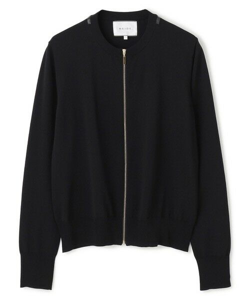 BEIGE, / ベイジ, ニット・セーター | 【洗える】NADIA / レザーラインジップカーディガン | 詳細16