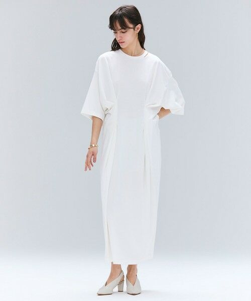 BEIGE, / ベイジ, ロング・マキシ丈ワンピース | 【洗える】S.BABILA / スリットネックウエストタックワンピース | 詳細1