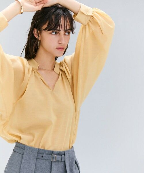 BEIGE, / ベイジ, シャツ・ブラウス | 【洗える】MOYE / シアーウールパフスリーブブラウス | 詳細4