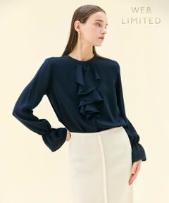 BEIGE, / ベイジ, シャツ・ブラウス | 【WEB限定・洗える】CLARION / バンドカラーフリルブラウス