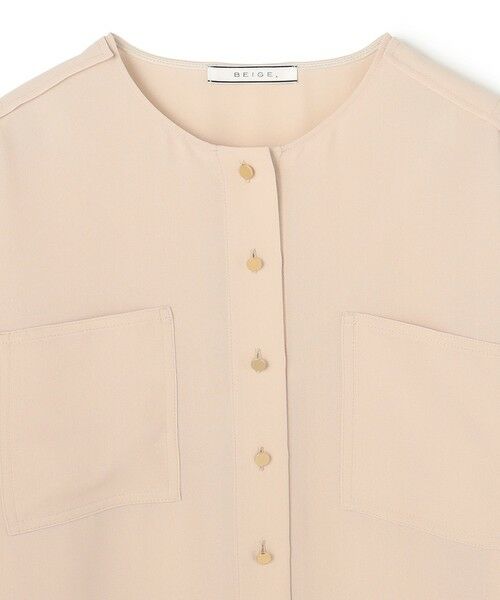 BEIGE, / ベイジ, シャツ・ブラウス | 【WEB限定・洗える】CLARION / ゴールド釦クルーネックブラウス | 詳細9