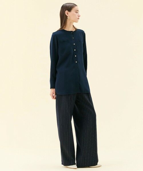 BEIGE, / ベイジ, シャツ・ブラウス | 【WEB限定・洗える】CLARION / ゴールド釦クルーネックブラウス | 詳細15