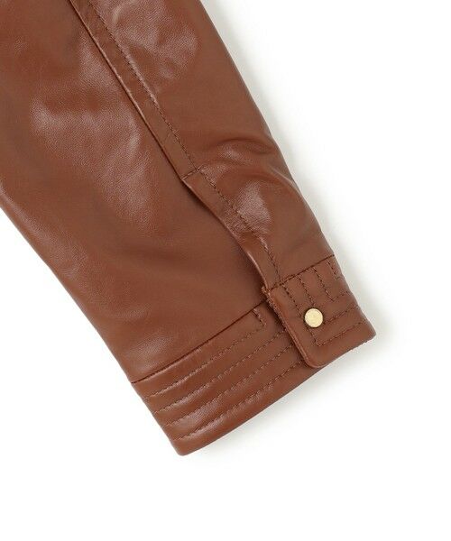 BEIGE, / ベイジ, ノーカラージャケット | 【andGIRL 秋号掲載】CLYDE / ステッチデザインラムレザーブルゾン | 詳細7