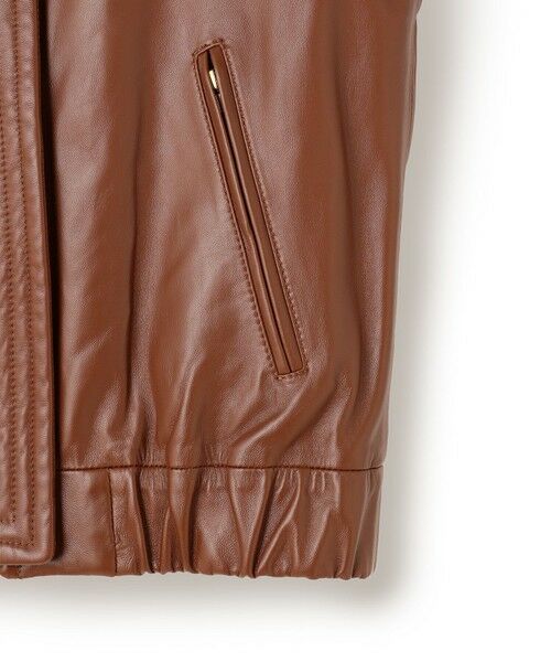 BEIGE, / ベイジ, ノーカラージャケット | 【andGIRL 秋号掲載】CLYDE / ステッチデザインラムレザーブルゾン | 詳細8