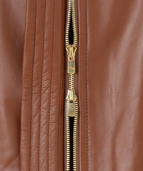 BEIGE, / ベイジ, ノーカラージャケット | 【andGIRL 秋号掲載】CLYDE / ステッチデザインラムレザーブルゾン | 詳細9