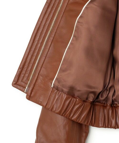 BEIGE, / ベイジ, ノーカラージャケット | 【andGIRL 秋号掲載】CLYDE / ステッチデザインラムレザーブルゾン | 詳細11