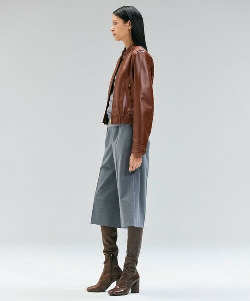 BEIGE, / ベイジ, ノーカラージャケット | 【andGIRL 秋号掲載】CLYDE / ステッチデザインラムレザーブルゾン | 詳細2