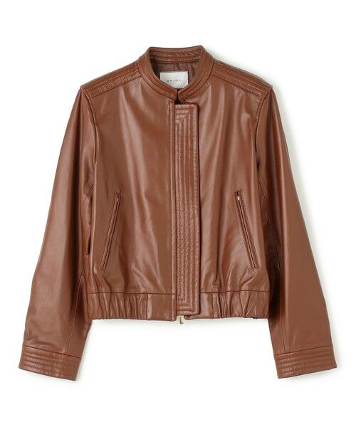 BEIGE, / ベイジ, ノーカラージャケット | 【andGIRL 秋号掲載】CLYDE / ステッチデザインラムレザーブルゾン | 詳細4