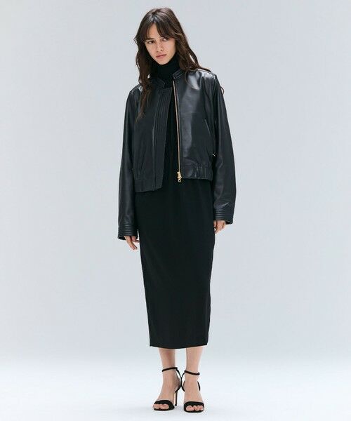 BEIGE, / ベイジ, ノーカラージャケット | 【andGIRL 秋号掲載】CLYDE / ステッチデザインラムレザーブルゾン | 詳細13