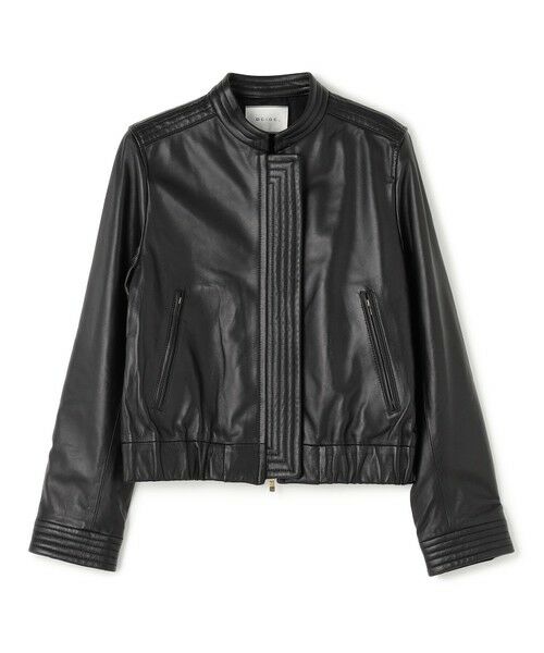 BEIGE, / ベイジ, ノーカラージャケット | 【andGIRL 秋号掲載】CLYDE / ステッチデザインラムレザーブルゾン | 詳細15