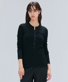 BEIGE, / ベイジ, カットソー | 【洗える・GISELe 10月号掲載】FORD / ウール配色メローヘンリーネックカットソー