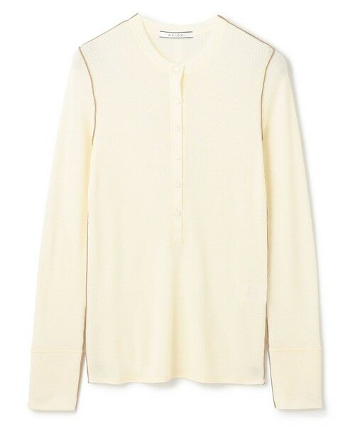 BEIGE, / ベイジ, カットソー | 【洗える・GISELe 10月号掲載】FORD / ウール配色メローヘンリーネックカットソー | 詳細23