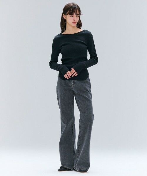 BEIGE, / ベイジ, カットソー | 【洗える】GLOBE / コットンリブ前後2WAYカットソー | 詳細4