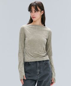 BEIGE, / ベイジ, カットソー | 【洗える】BUTLER / ストレッチベロアボートネックカットソー