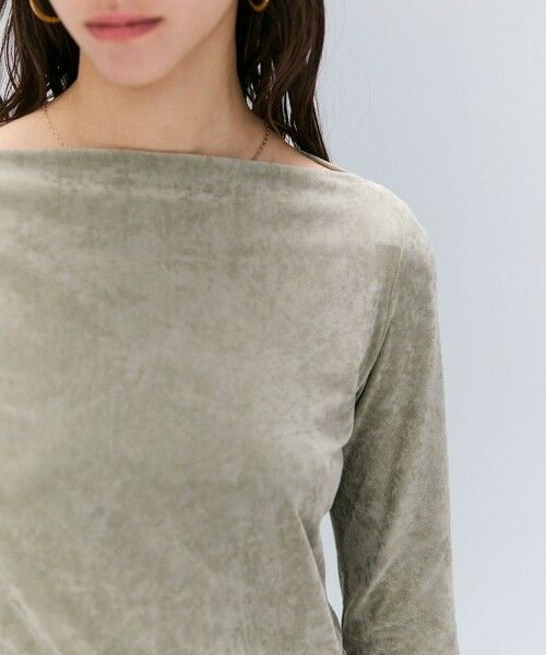 BEIGE, / ベイジ, カットソー | 【洗える】BUTLER / ストレッチベロアボートネックカットソー | 詳細5