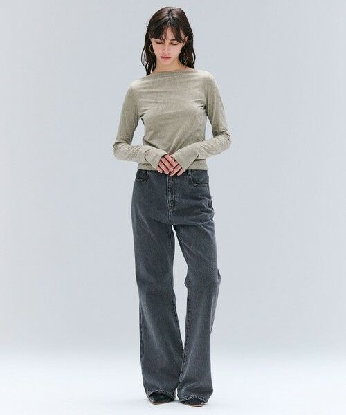 BEIGE, / ベイジ, カットソー | 【洗える】BUTLER / ストレッチベロアボートネックカットソー | 詳細6