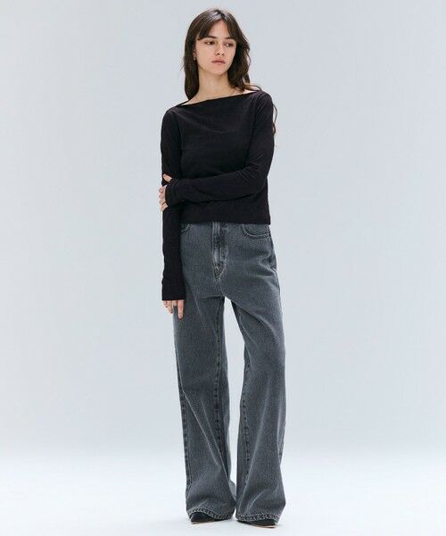 BEIGE, / ベイジ, カットソー | 【洗える】BUTLER / ストレッチベロアボートネックカットソー | 詳細9