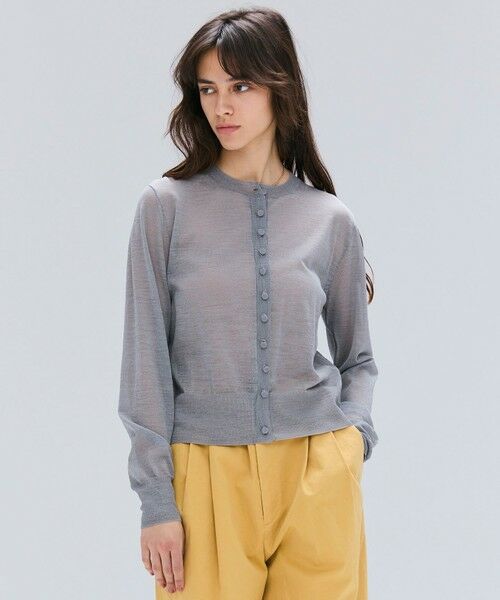 BEIGE,/ベイジ, 【洗える・Oggi 10月号掲載】CADDO / シアーウールカーディガン Md. Gray 4