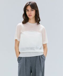 BEIGE, / ベイジ, ニット・セーター | 【洗える・GLOW 10月号掲載】CADDO / シアーウールメッセージロゴＴニット