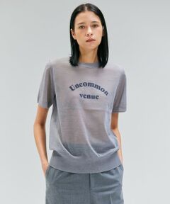 BEIGE, / ベイジ, ニット・セーター | 【洗える・GLOW 10月号掲載】CADDO / シアーウールメッセージロゴＴニット