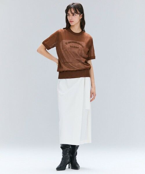 BEIGE, / ベイジ, ニット・セーター | 【洗える・GLOW 10月号掲載】CADDO / シアーウールメッセージロゴＴニット | 詳細4