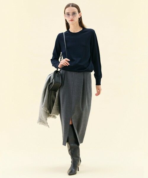 BEIGE, / ベイジ, ニット・セーター | 【WEB限定・洗える】LECERF / 異素材バックシアーストレッチニット | 詳細9