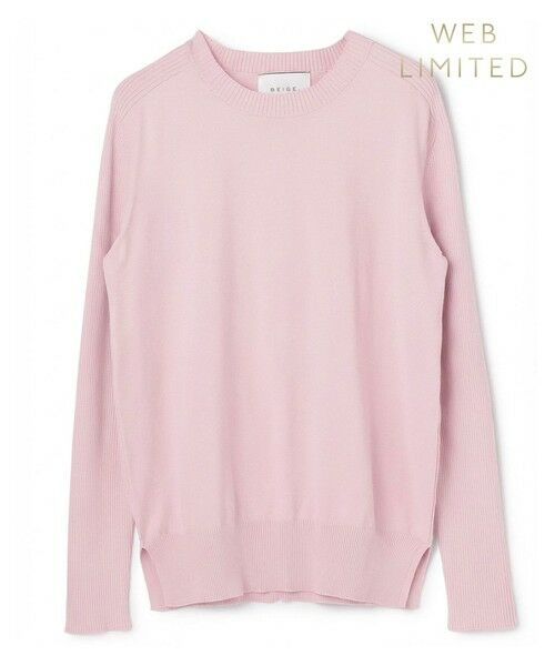 BEIGE, / ベイジ, ニット・セーター | WILLOW / ストレッチクルーネックリブニット（Pink）