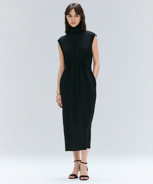 BEIGE, / ベイジ, ロング・マキシ丈ワンピース | 【洗える】FLEUR / ニットコンビハイネックノースリーブドレス | 詳細1