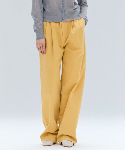 BEIGE,/ベイジ, 【洗える・Oggi 11月号掲載】HAMLIN / コットンストレッチ2タックワイドパンツ Mustard 2