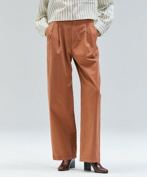 BEIGE,/ベイジ, 【洗える・Oggi 11月号掲載】HAMLIN / コットンストレッチ2タックワイドパンツ Brown 2 BEIGE,/ベイジ, 【洗える・Oggi 11月号掲載】HAMLIN / コットンストレッチ2タックワイドパンツ Brown 2