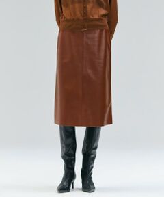 BEIGE, / ベイジ, ミニ・ひざ丈スカート | 【Precious 9月号掲載】CLYDE / ステッチベルトラムレザースカート