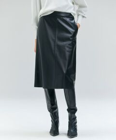 BEIGE, / ベイジ, ミニ・ひざ丈スカート | 【Precious 9月号掲載】CLYDE / ステッチベルトラムレザースカート