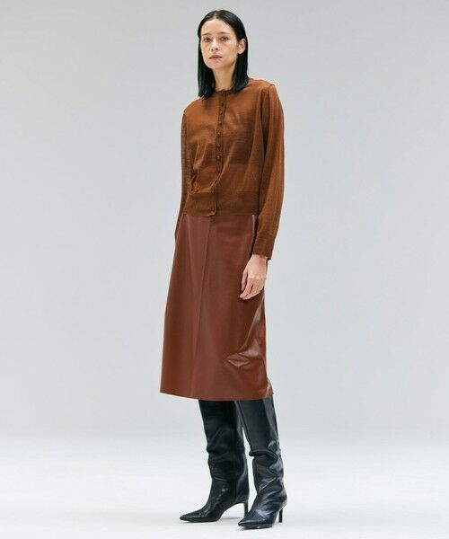 BEIGE, / ベイジ, ミニ・ひざ丈スカート | 【Precious 9月号掲載】CLYDE / ステッチベルトラムレザースカート | 詳細1