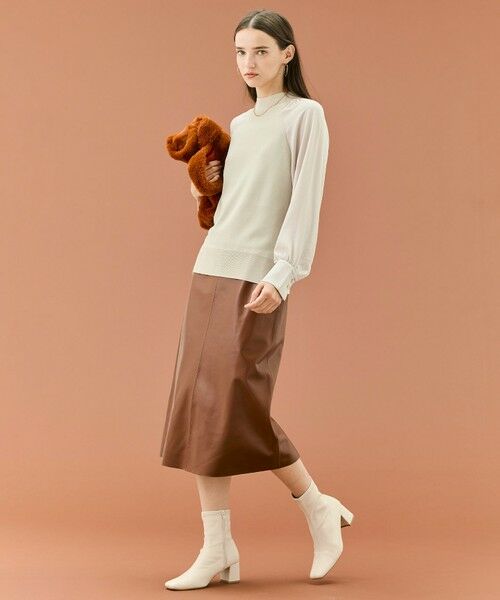 BEIGE, / ベイジ, ミニ・ひざ丈スカート | 【Precious 9月号掲載】CLYDE / ステッチベルトラムレザースカート | 詳細5