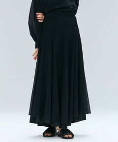 BEIGE, / ベイジ, ミニ・ひざ丈スカート | PINE / ウールレイヤードフレアスカート