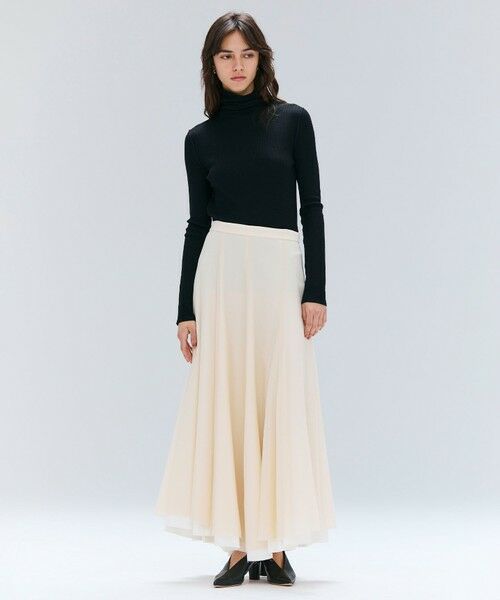 BEIGE, / ベイジ, ミニ・ひざ丈スカート | PINE / ウールレイヤードフレアスカート | 詳細1