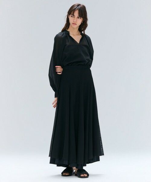 BEIGE, / ベイジ, ミニ・ひざ丈スカート | PINE / ウールレイヤードフレアスカート | 詳細13