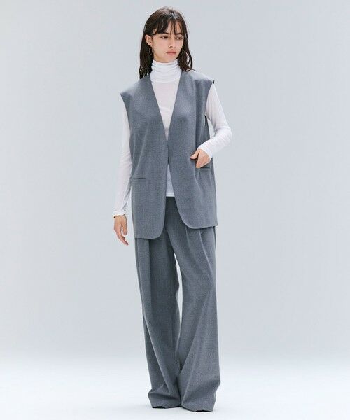 BEIGE, / ベイジ, ベスト | 【セットアップ対応・VERY 11月号掲載】ZEPHYR / ウールライクノーカラージレ | 詳細1