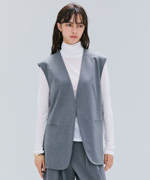 BEIGE,/ベイジ, 【セットアップ対応】ZEPHYR / ウールライクノーカラージレ Top Gray 2 BEIGE,/ベイジ, 【セットアップ対応】ZEPHYR / ウールライクノーカラージレ Top Gray 2