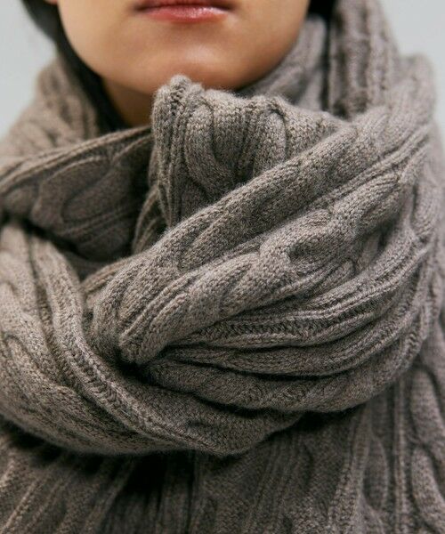 BEIGE, / ベイジ, マフラー・ショール・スヌード・ストール | 【洗える】SEDONA / ウールカシミヤケーブルストール | 詳細1
