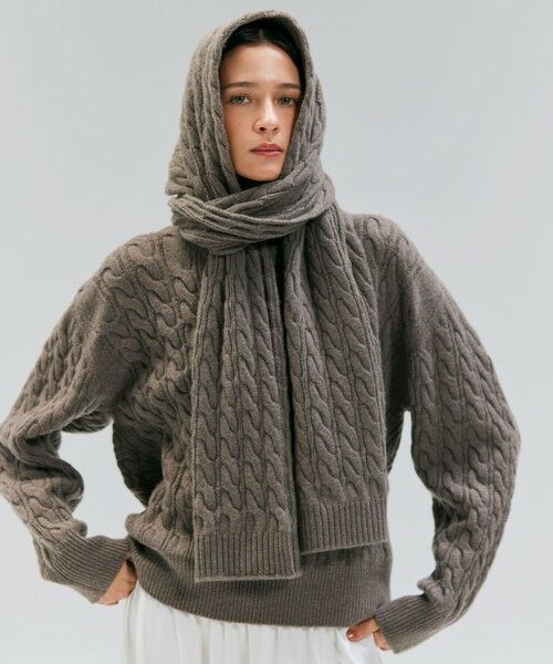 BEIGE, / ベイジ, マフラー・ショール・スヌード・ストール | 【洗える】SEDONA / ウールカシミヤケーブルストール | 詳細2